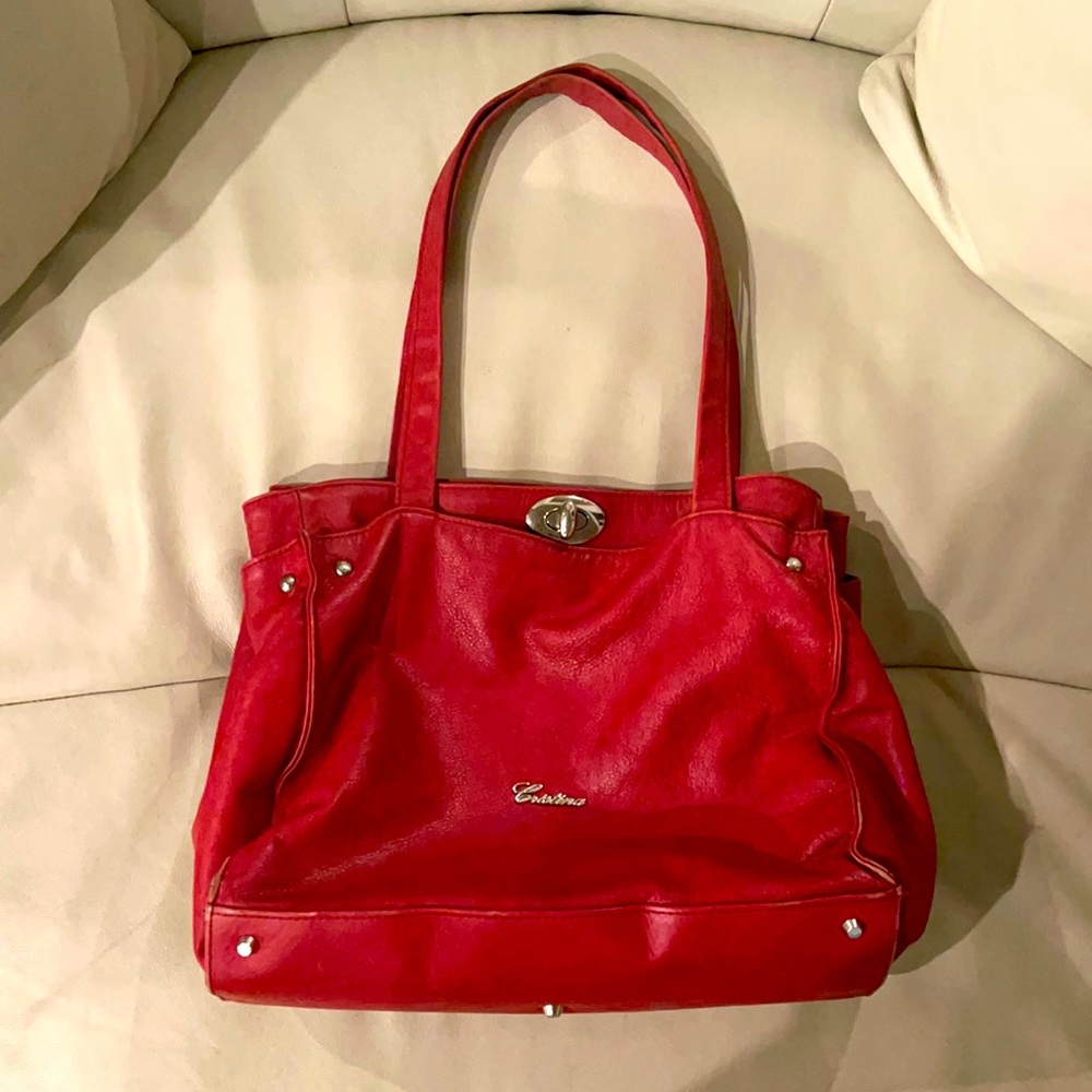 Cristina Red Genuine Leather Purse Handbag